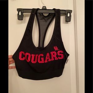 Pink Houston Cougars Sports Bra